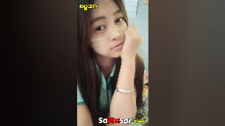 ဆံပင်ရှည်ရှည် သနပ်ခါးလေးနဲ့ မြန်မာမလေး